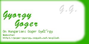 gyorgy goger business card